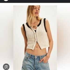 We The Free Black and Cream Crop Top